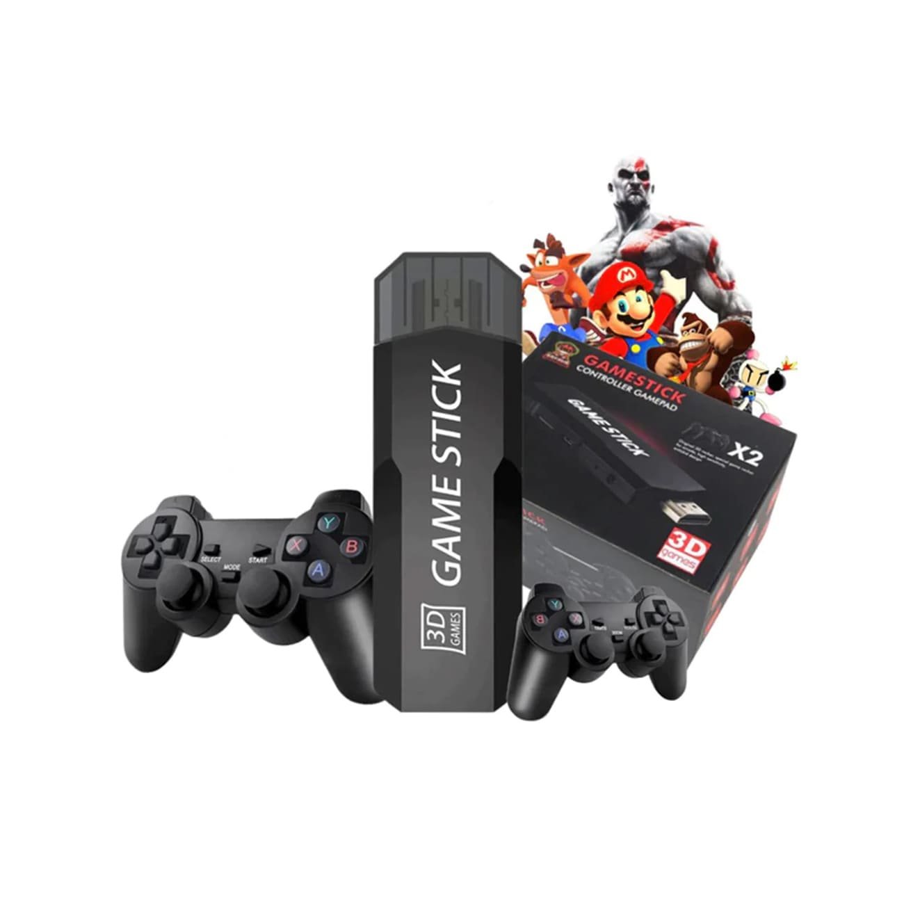 Mini Stick Vídeo Game 2 Controles Sem Fio 30000 Jogos X2